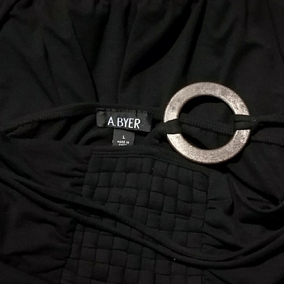 A. Byer black weave top shirt sz large *F - Picture 2 of 4